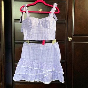 Lilly Pulitzer Light Lilac Verbena Gingham Style Rosalie Set